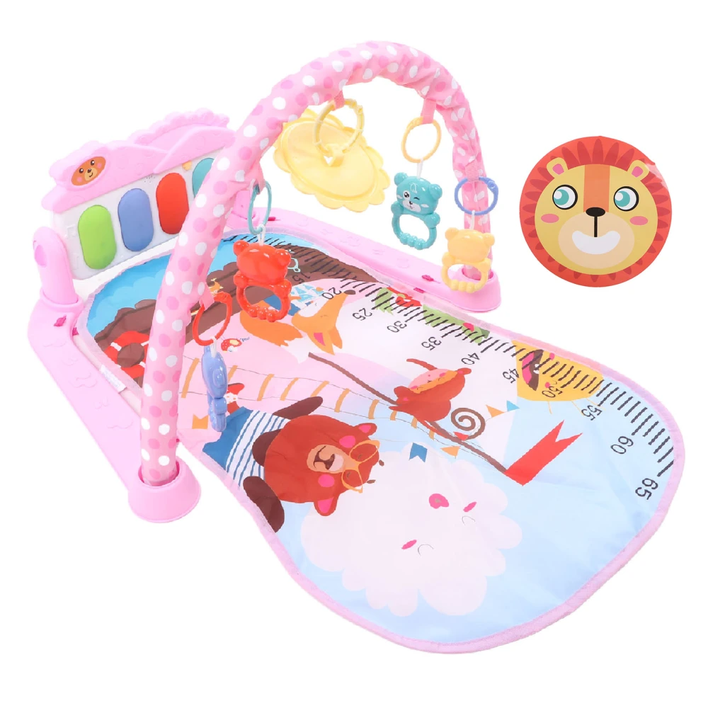 Baby Gym Play Piano Mat Small Boat Pattern Multifunctional Soft Light Kick Play Piano Gym Mat with Music Small Boat Pattern, Pedal Piano, Pink