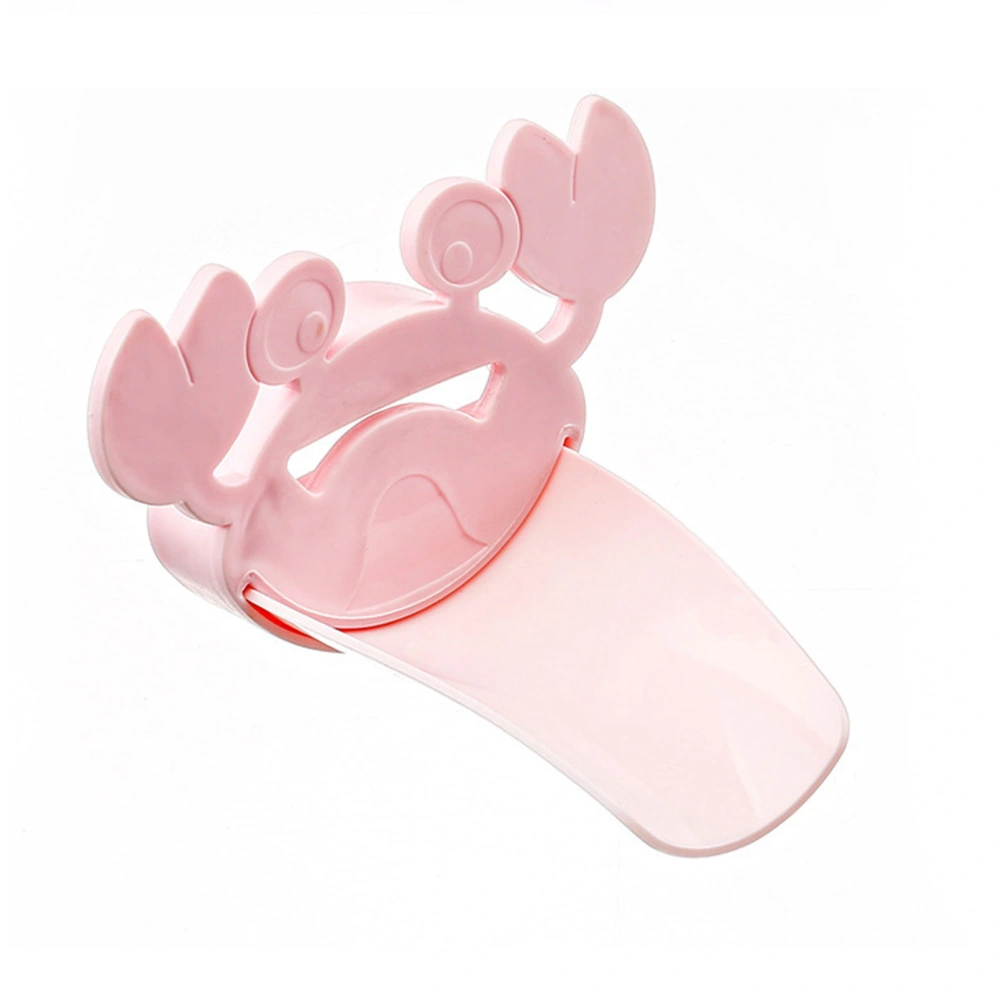 Children Hand Washer Faucet Extender Cartoon Crab Shape Extension Spout Accessory Pink