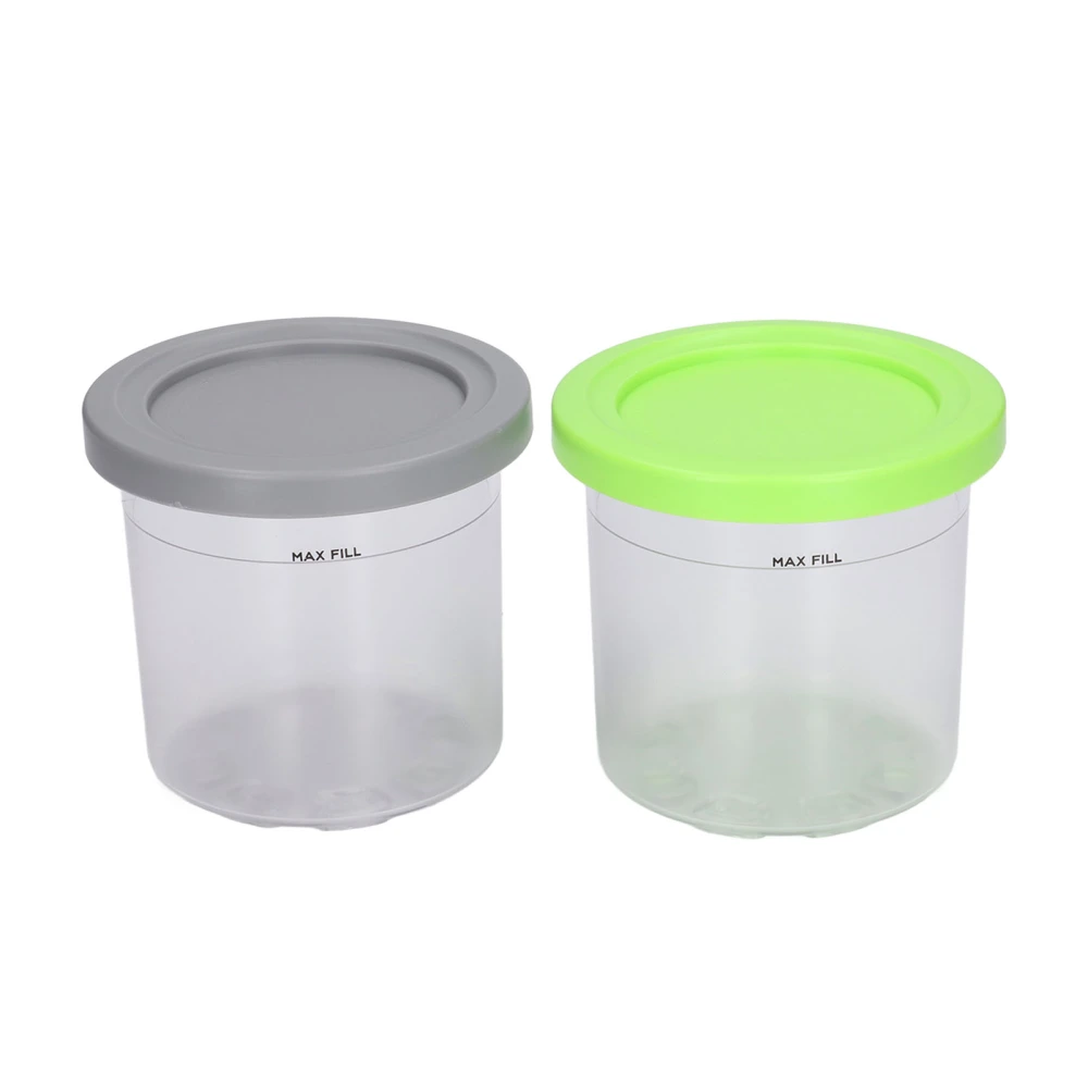 Ice Cream Pints Transparent Reusable Pints Homemade Ice Cream Container with Lids for NC299AMZ NC300s 2pcs Grey Green