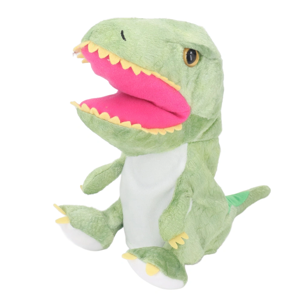 11.8in Plush Dinosaur Hand Toy Movable Mouth Soft Dinosaur Animal Hand Toy for Children Adults Green