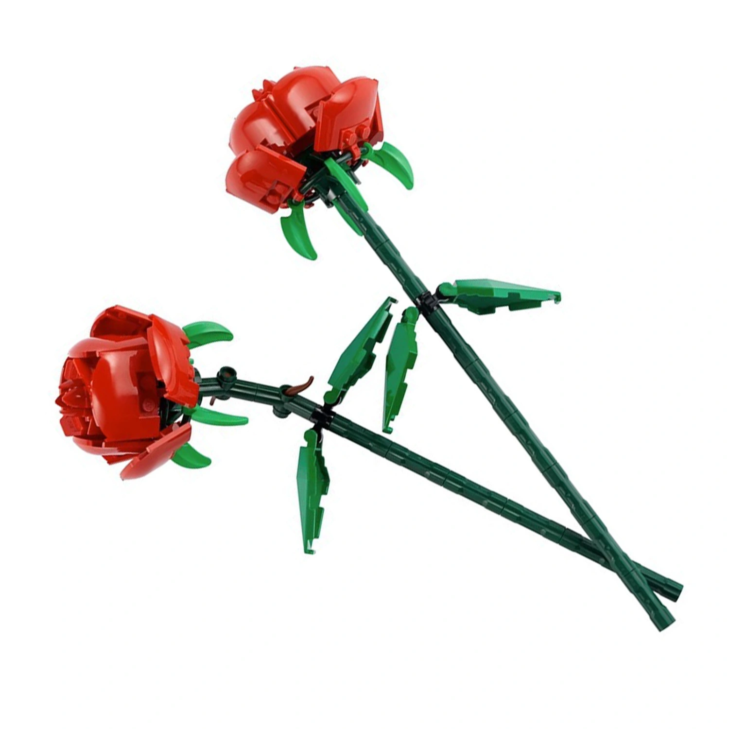 Building Block Rose Educational Lifelike Beautiful Block Flower Toy for Girls Birthday Gifts Red