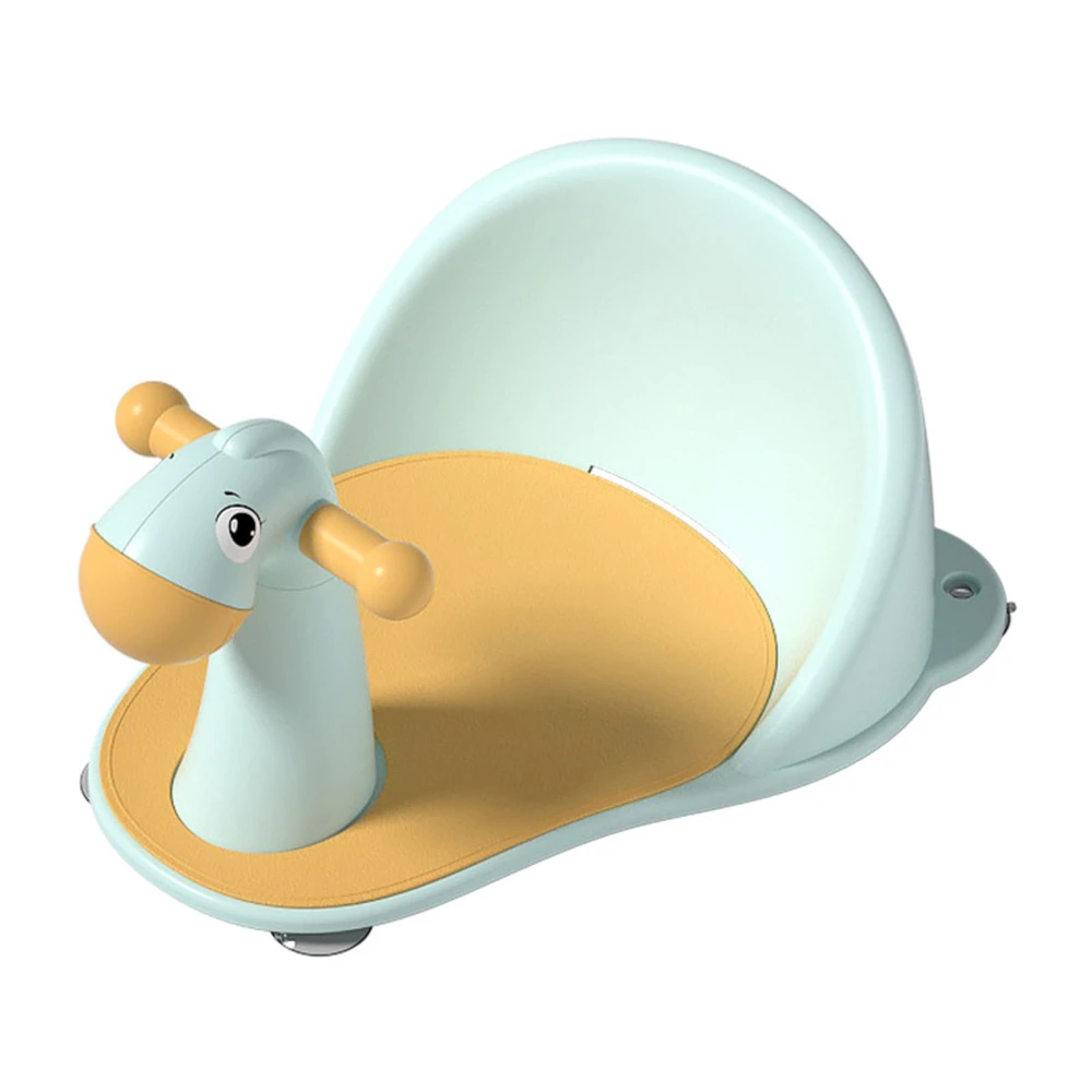 Cartoon Bath Seat Multi Functional Portable Chair Child Cute Infant Bath Seat with Strong Suction Cups Blue