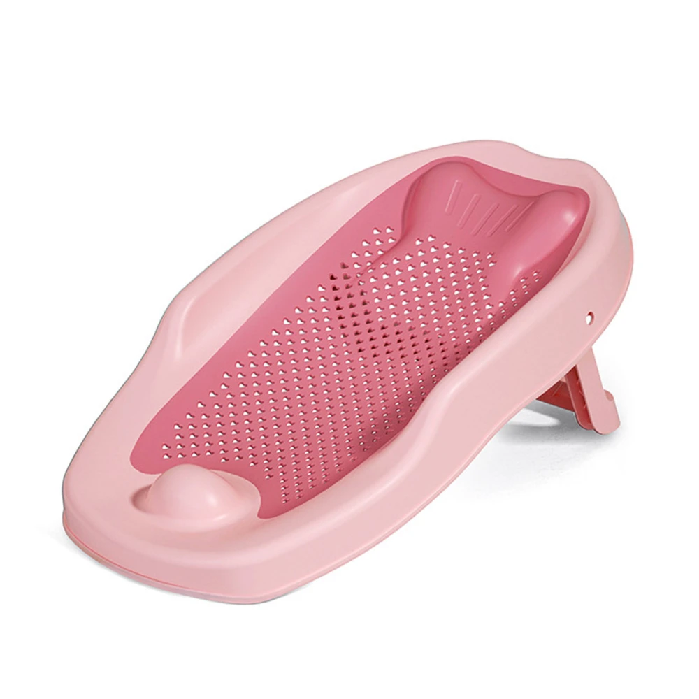 Baby Bath Support Sitting And Lying Infant Shower Bracket Non Slip Cushion Reticulation Bathtub Pink