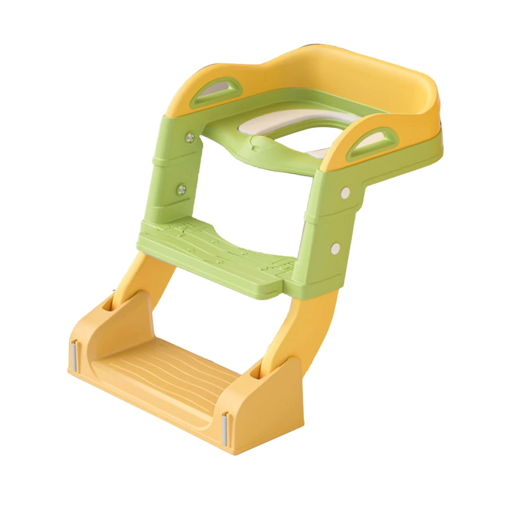 Multifunction Potty Training Toilet Seat with Step Stool Ladder Handles Foldable Toilet Training Seat Chair for Kids Light Green