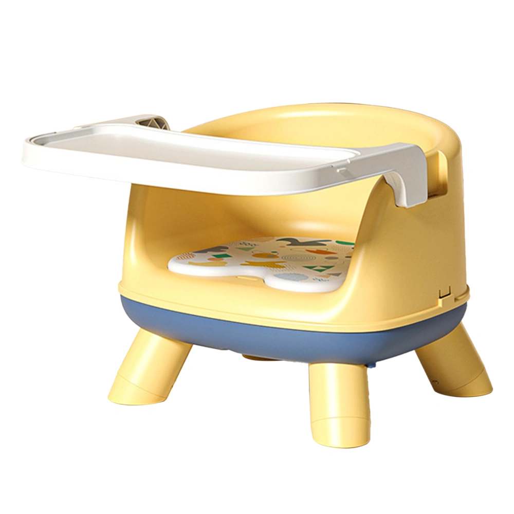 Baby Dining Table Chair Multifunctional Self Storing Tray Feeding Table Chair for Toddlers Yellow