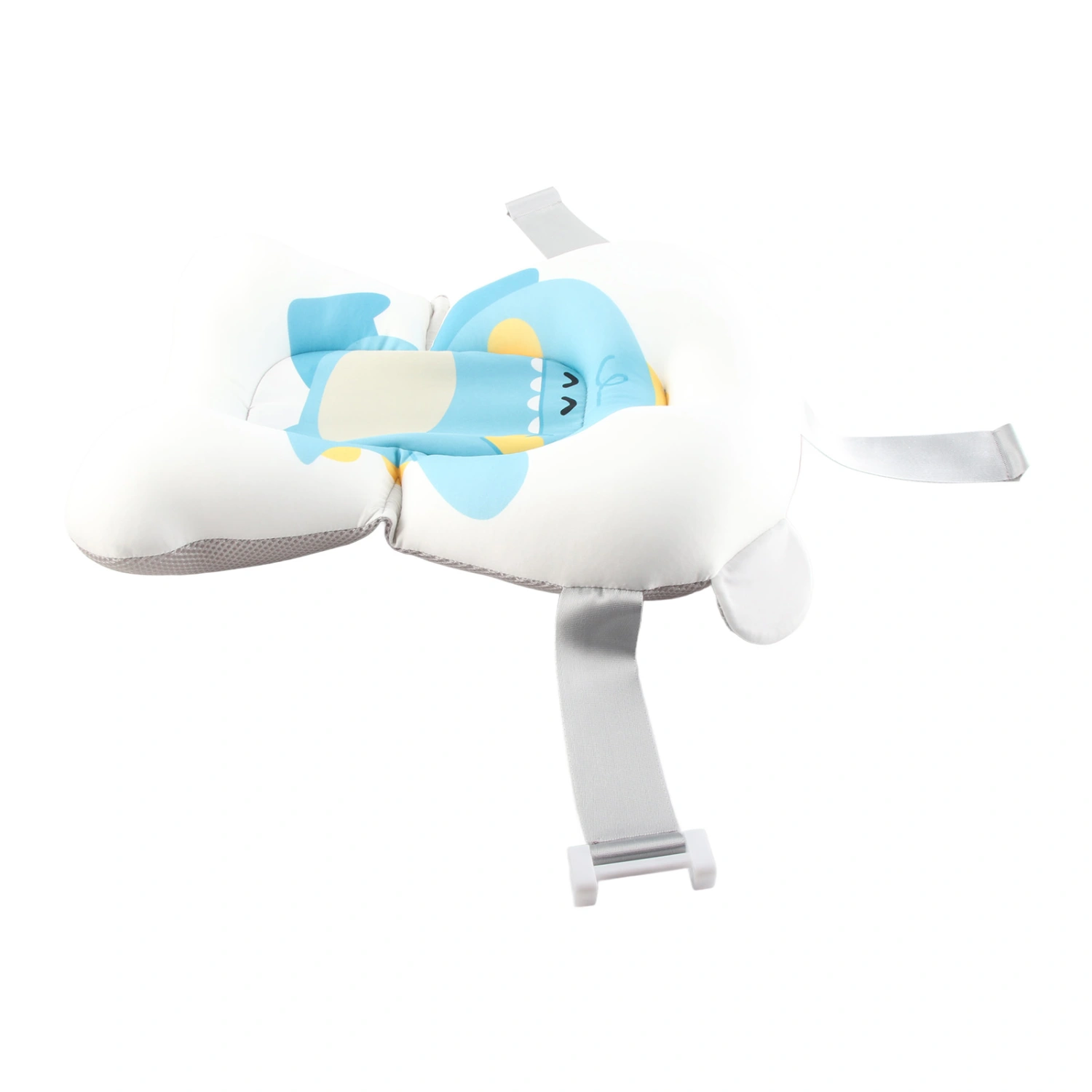 Baby Bath Cushion Hands Free Soft Floating Net Baby Bathtub Pad Supporter for Infants White