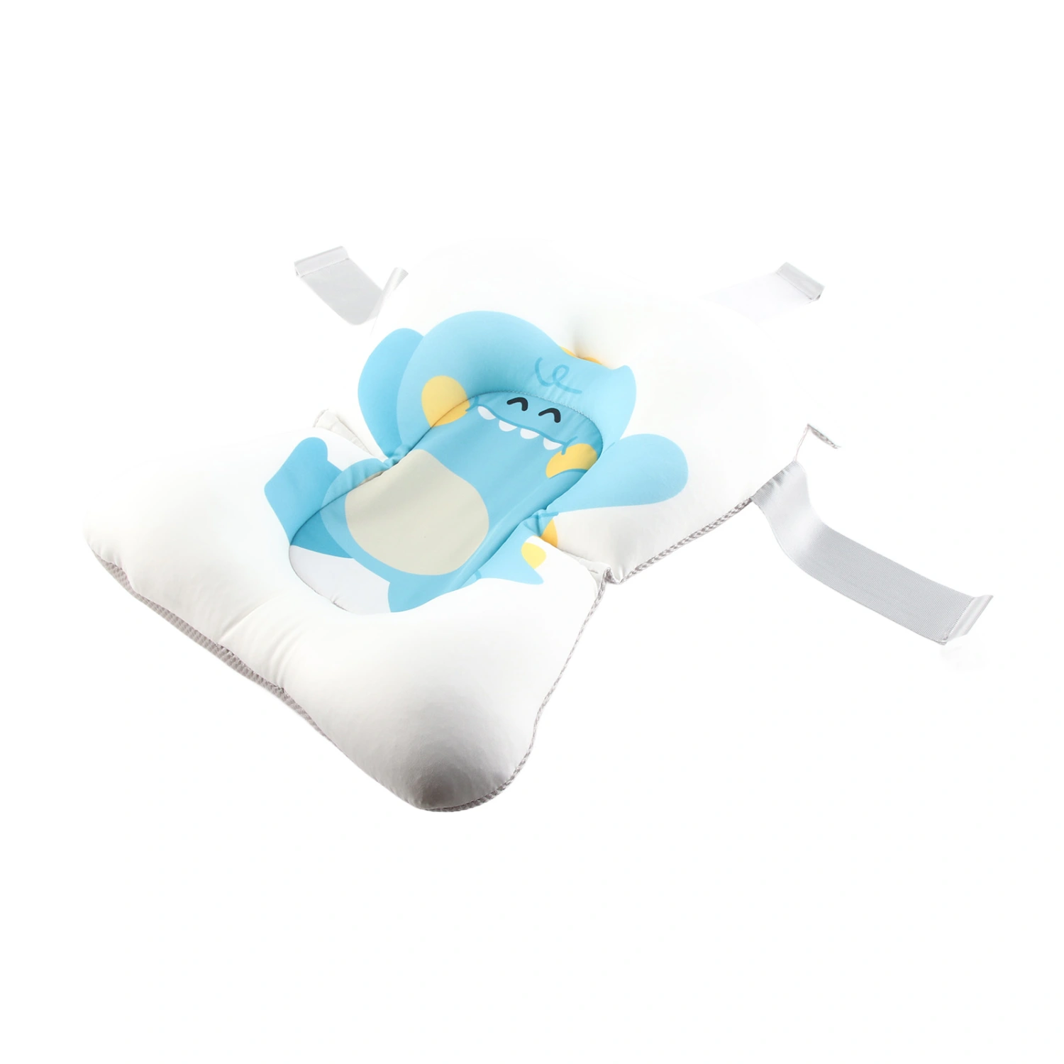 Baby Bath Cushion Hands Free Soft Floating Net Baby Bathtub Pad Supporter for Infants White