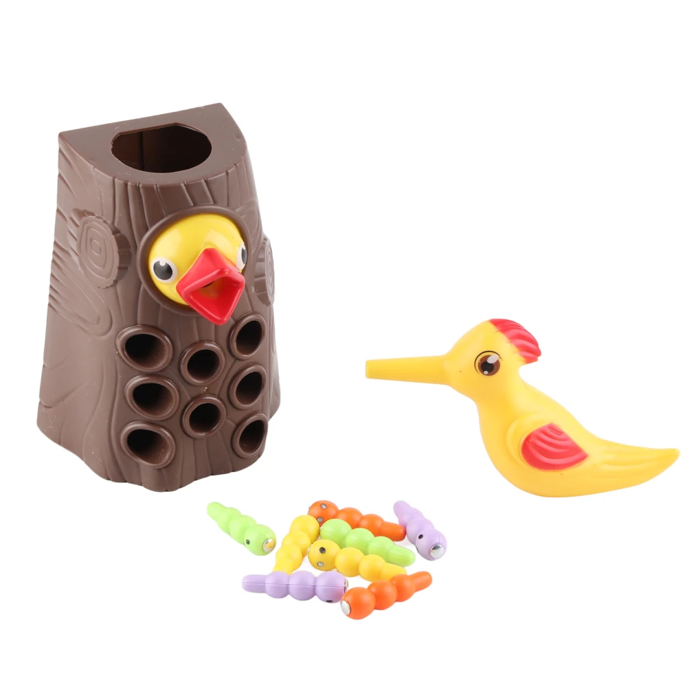 Magnetic Bird Toy Toddler Tree Stem Worm Catching Feeding Game Toy for Children Early Education Brown