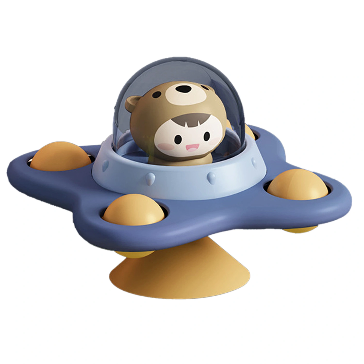 Suction Cup Spinner Toys Cartoon Bath Sensory Educational Toy for 1 to 3 Years Old Toddlers Little Bear
