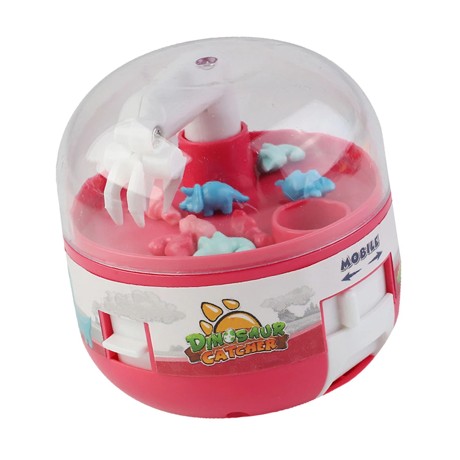 Kids Mini Doll Grabber Machine Improve Coordination Electric Dinosaur Grabber Game Toy Red