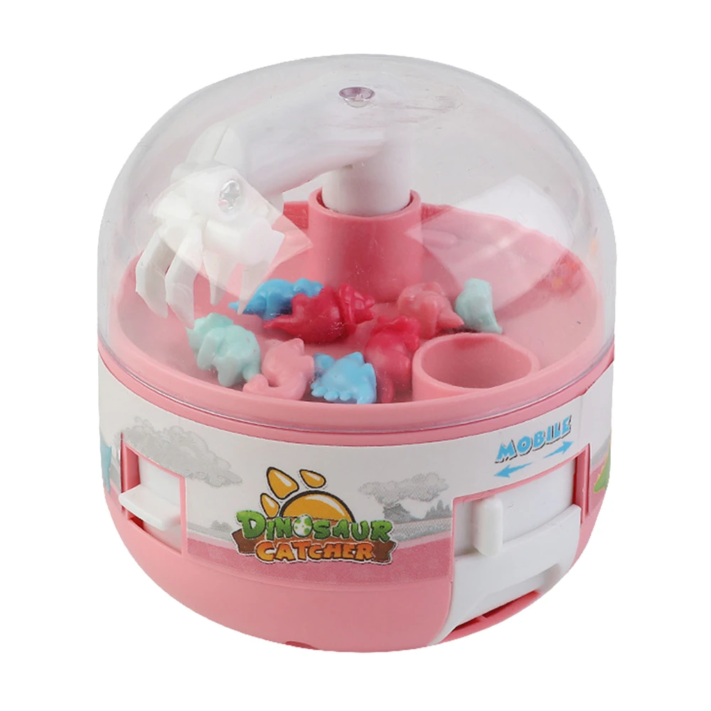 Kids Mini Doll Grabber Machine Improve Coordination Electric Dinosaur Grabber Game Toy Pink