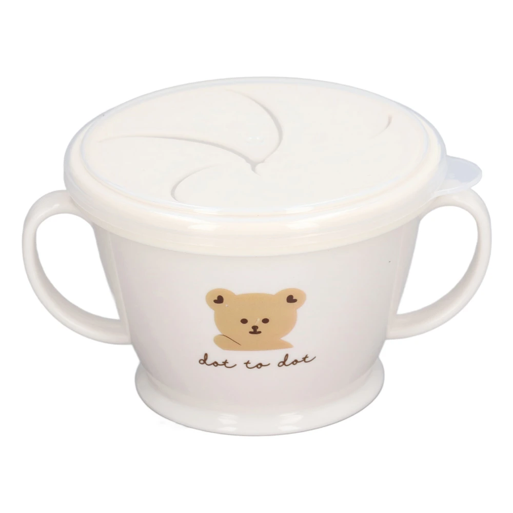 Snack Cup Cartoon Animal Style Anti Slip Handles Spill Proof Drop Resistant PP Snack Container for Home Travel Little Bear