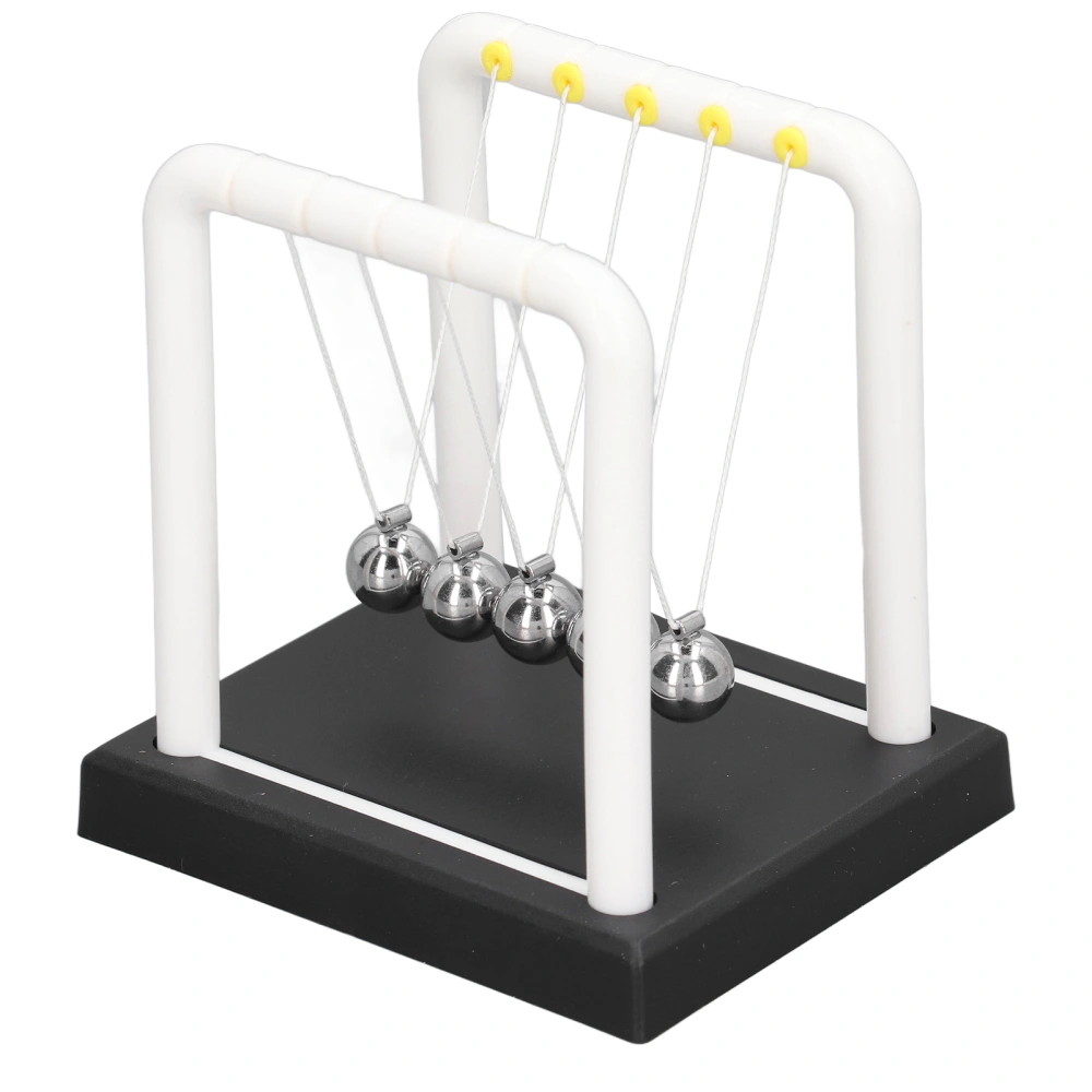 Newtons Cradle Balance Balls Science Physics Learning Stress Relief Desk Decor Swing Ball White 3.5 X 2.91 X 3.7in