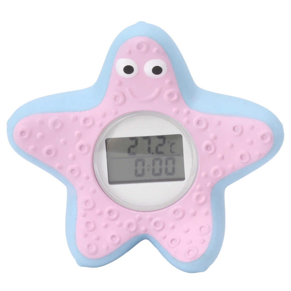 Baby Water Thermometer Starfish Clock Timing 3 Color Light Floating Water Thermometer for Home Bathroom