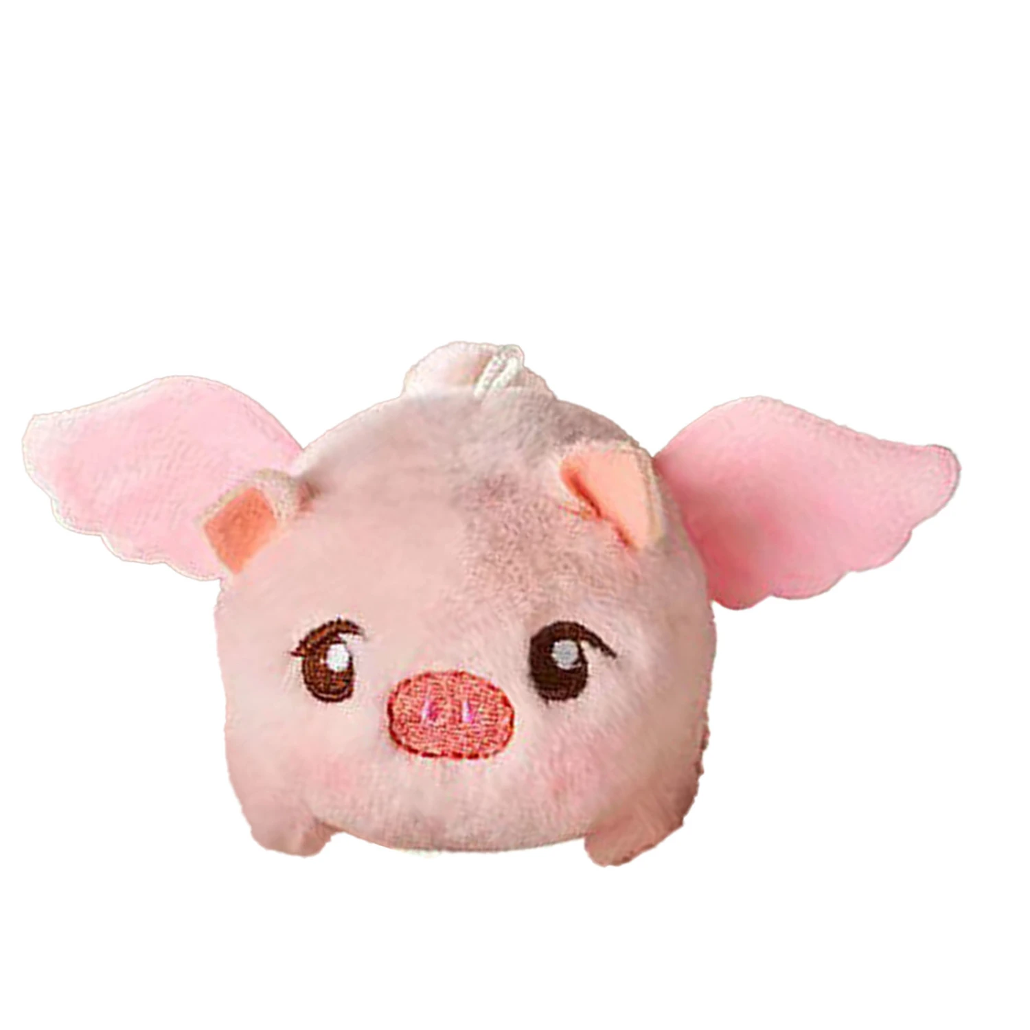 Cute Flying Pig Plush for Kids Shaking Tail Attract Soft PP Cotton Pig Stuffed Toy for Wallets Bags Pink