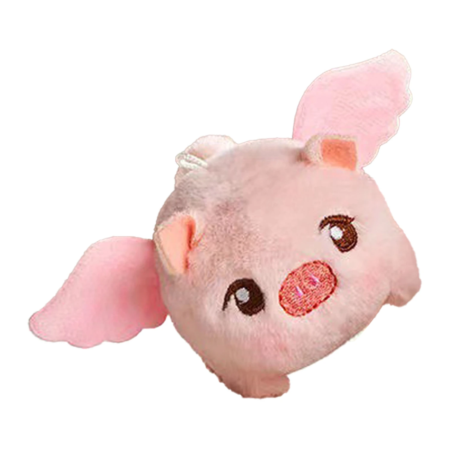 Cute Flying Pig Plush for Kids Shaking Tail Attract Soft PP Cotton Pig Stuffed Toy for Wallets Bags Pink