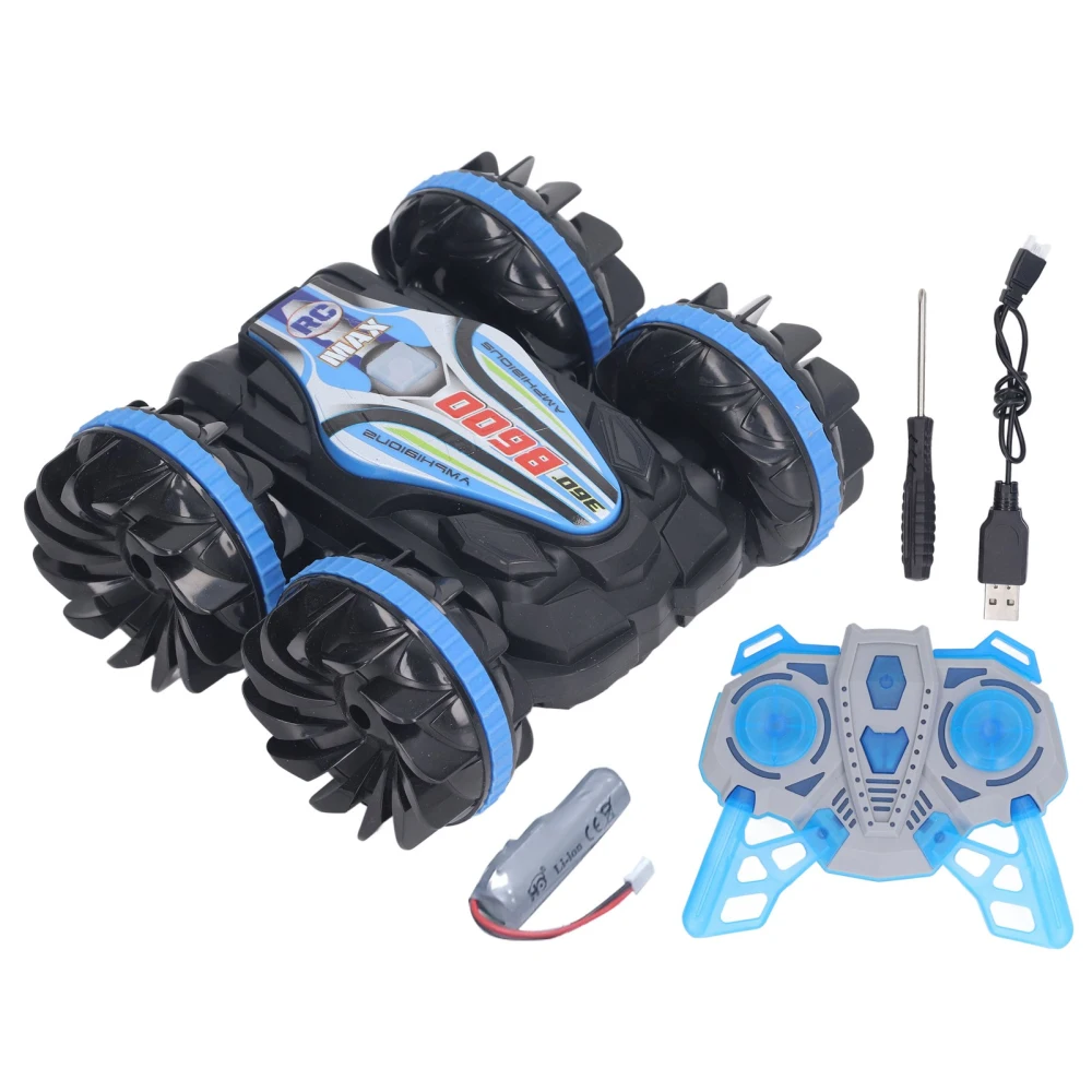 Amphibious RC Stunt Car USB Charging Double Sided 2.4G Remote Control Drift Car for Children