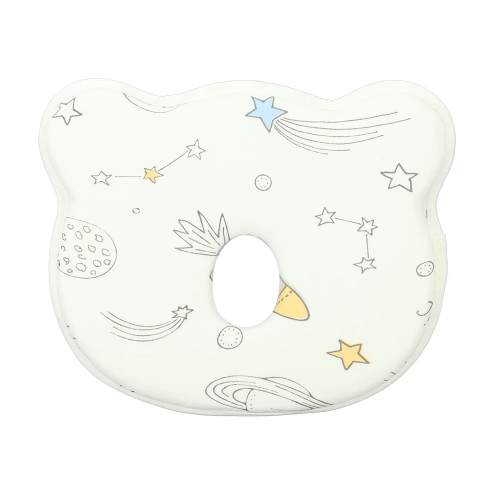 Baby Head Shaping Pillow Prevent Flat Head Cartoon Pattern Soft Cotton Sleeping Pillow Outer Space Printing