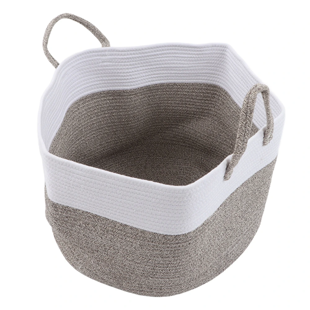 Cotton Rope Woven Basket Large Capacity Flexible Multifunction Woven Storage Basket with Handle for Laundry Toy Type 1