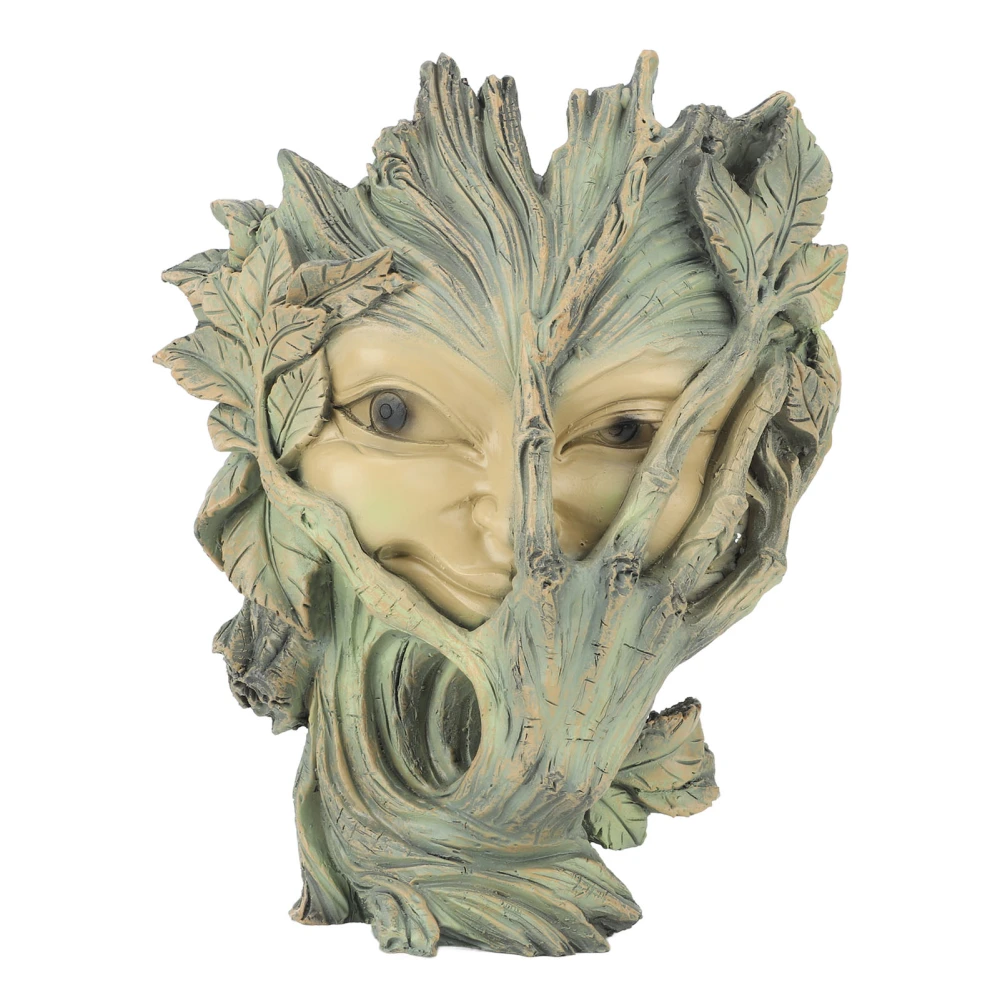 Tree Man Statue Resin Lifelike Decorative Ornament Tree Face Sculpture for Garden Balcony Home