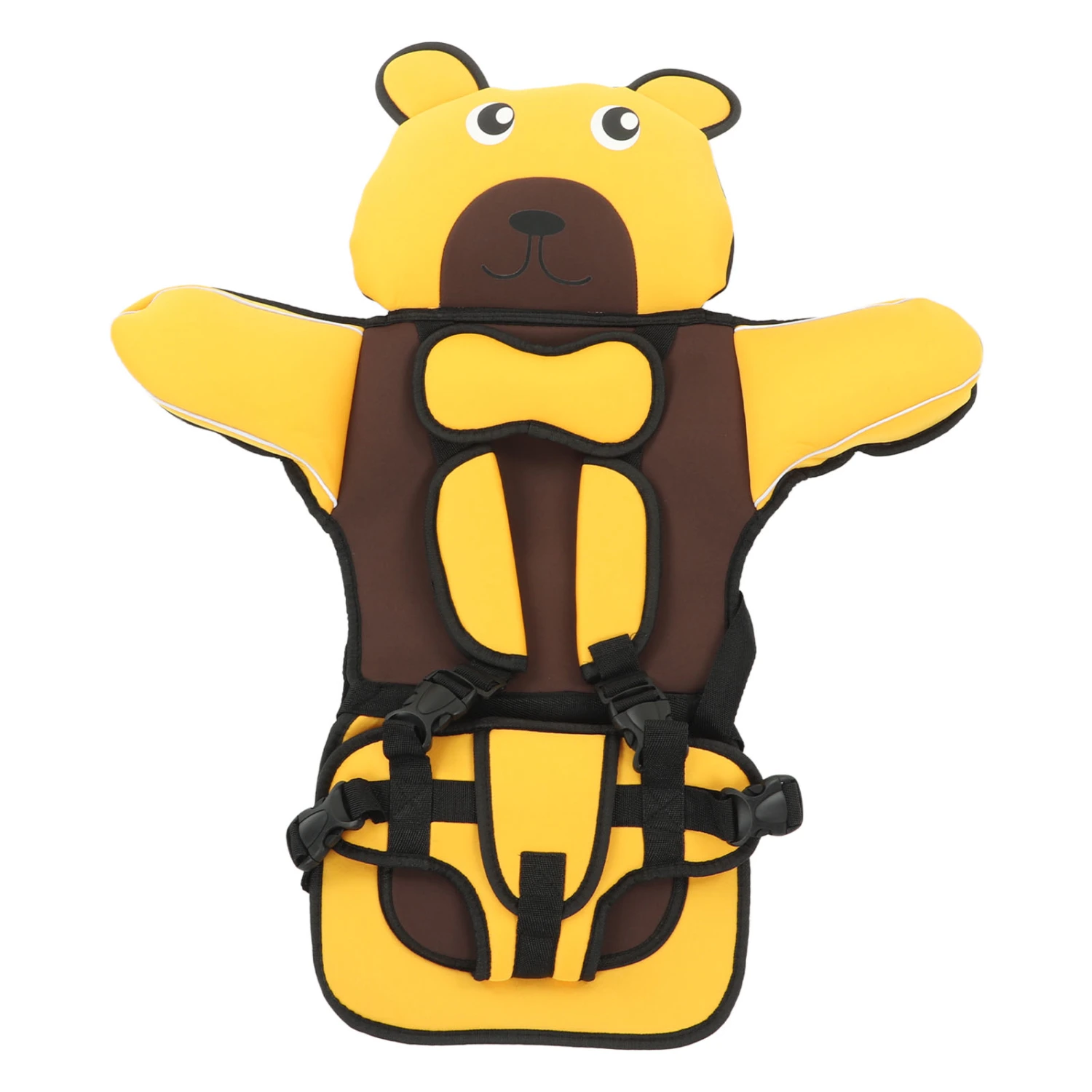 Child Highback Safety Seat Adjustable Straps Machine Washable 5 Point Safety Harness Booster Car Seat Yellow