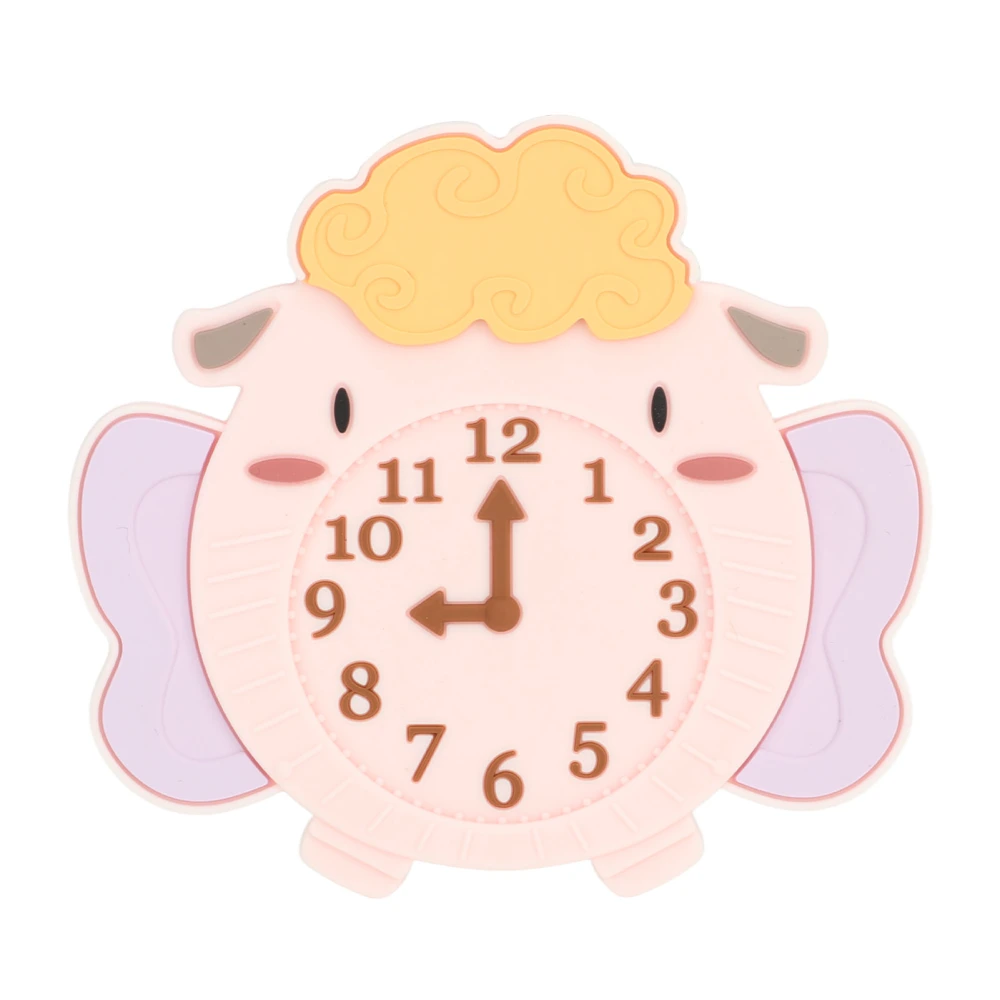 Infant Silicone Teething Chew Toy Baby Gum Relief Cute Cartoon Sheep Alarm Clock Shaped Teething Toy