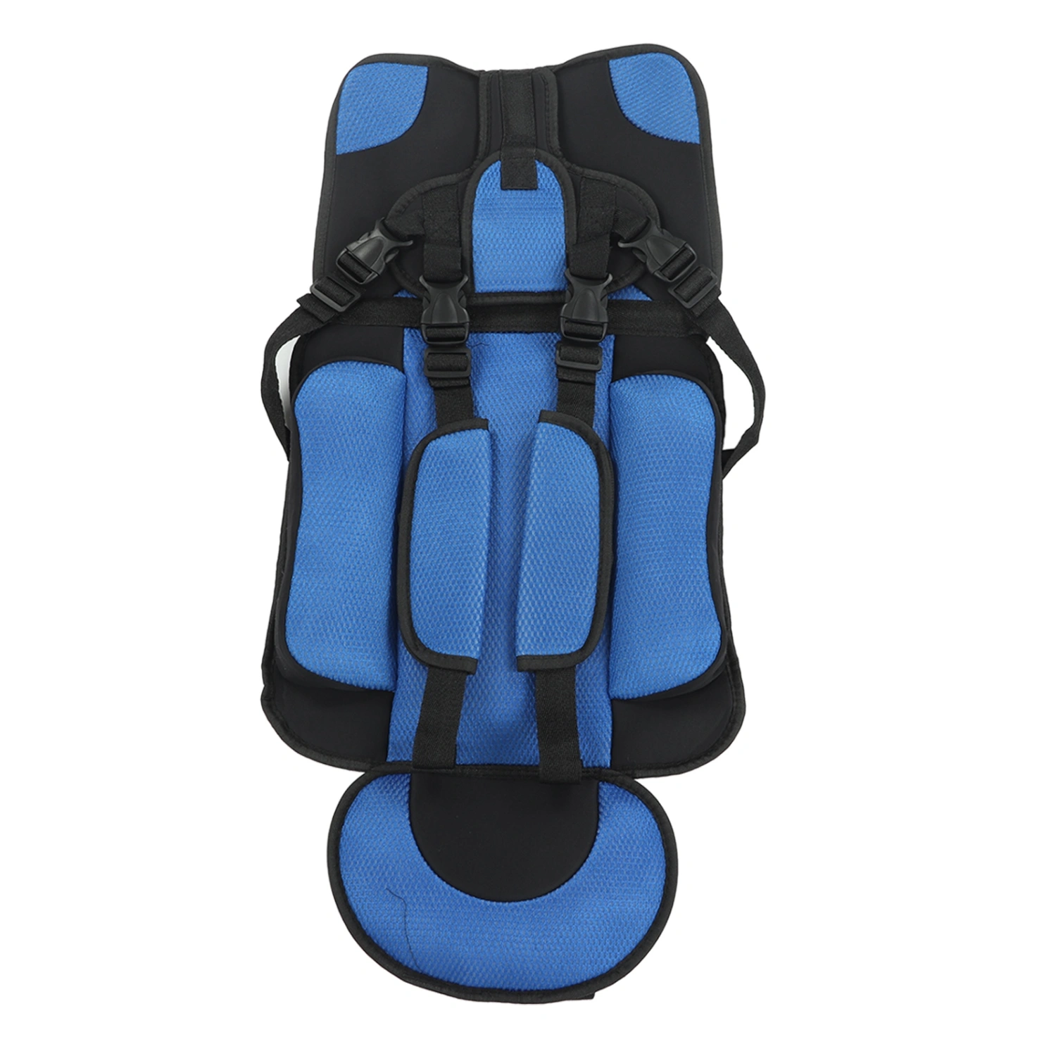 Children Safety Seat Simple Car Portable Seat Foldable Adjustable Strap Travel Accessories Protective Seat Blue