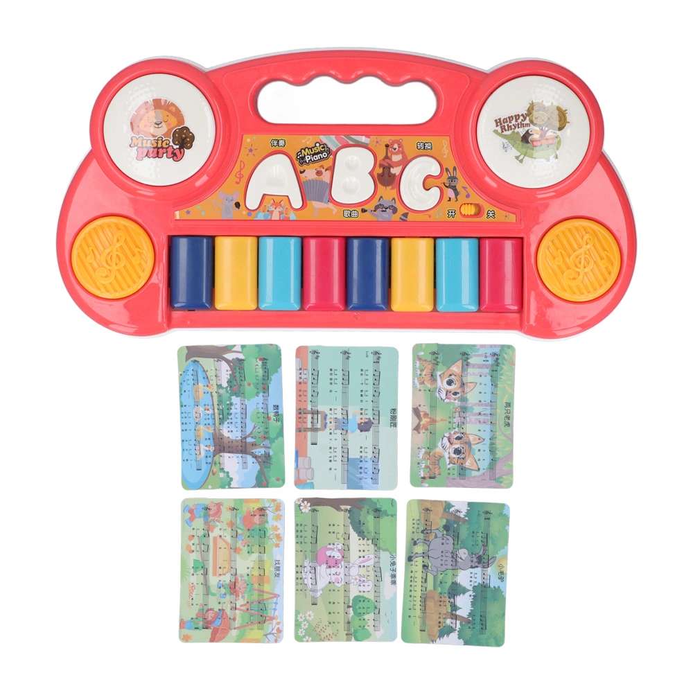 Baby Keyboard Piano Red Early Educational Musical Drum Piano Toy for Toddlers 1‑3 Years Old Girls