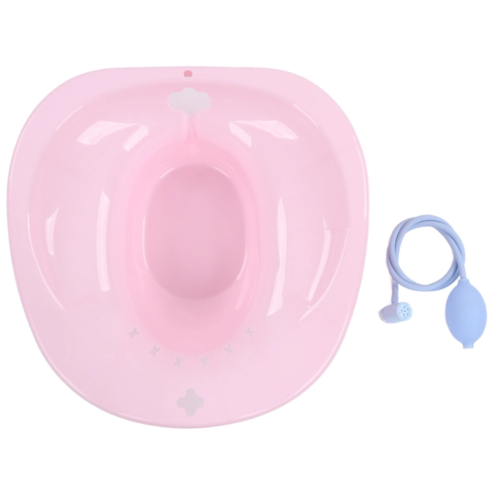 Sitz Bath Seat Deeper Bowl Drain Holes Skid Proof Unisex Toilet Sitz Bath Tub for Men Women Hemorrhoids Pink