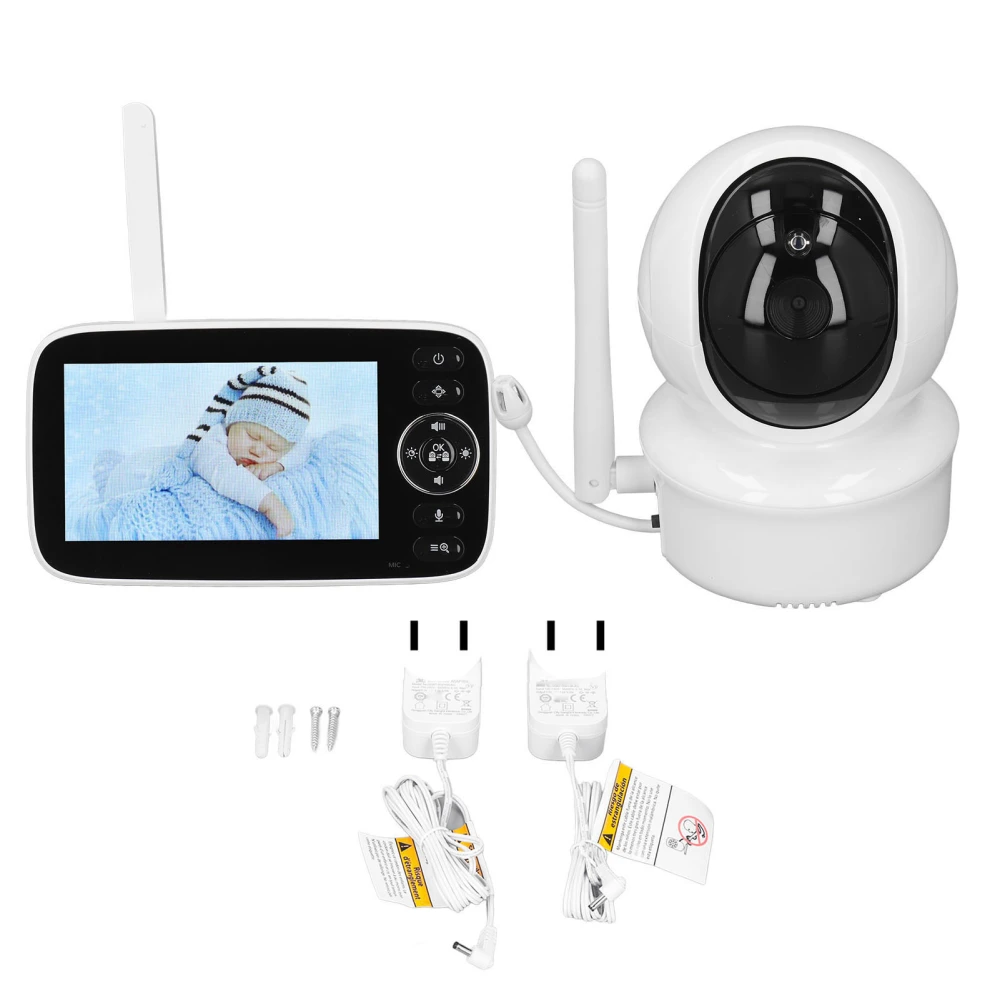 4.3in Baby Monitor Clear Image Wifi Connection Night Vision Function Real Time Audio Automatic Baby Monitor 100‑240V EU Plug