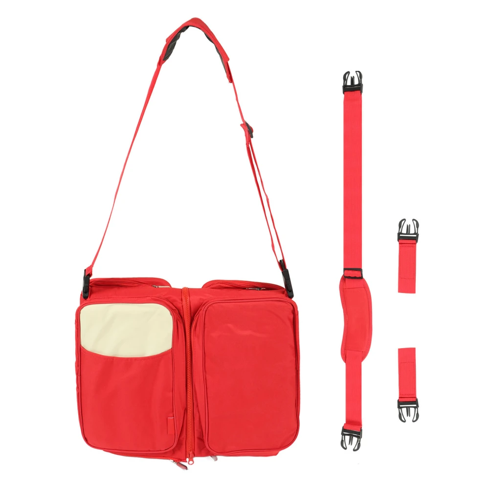 Travel Baby Changing Bag Waterproof Large Capacity Detachable Strap Multi Functional Portable Infant Foldable Bag Red