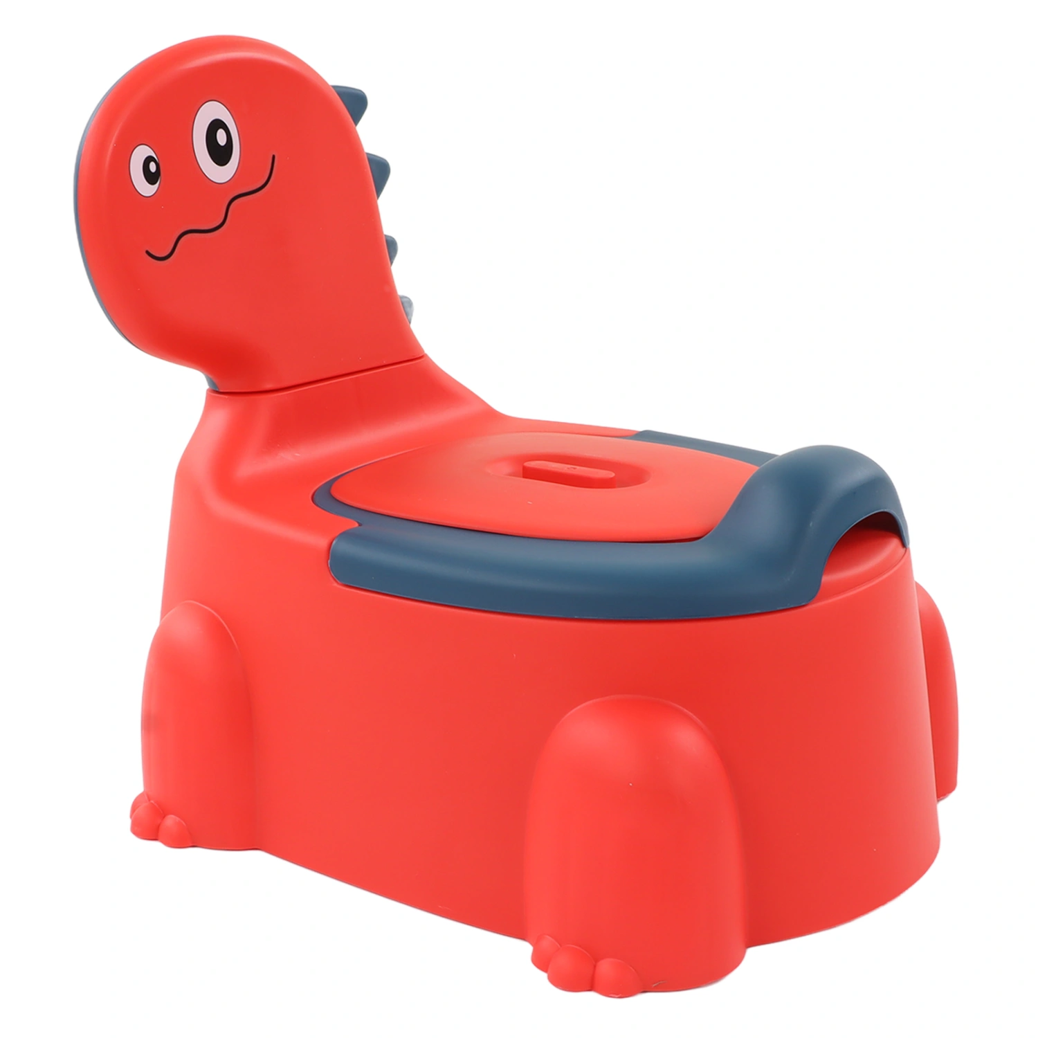Baby Potty Thickening Ergonomic Modern Cartoon Dinosaur Training Potty Toilet with Rubber Base for Child Toddler Red