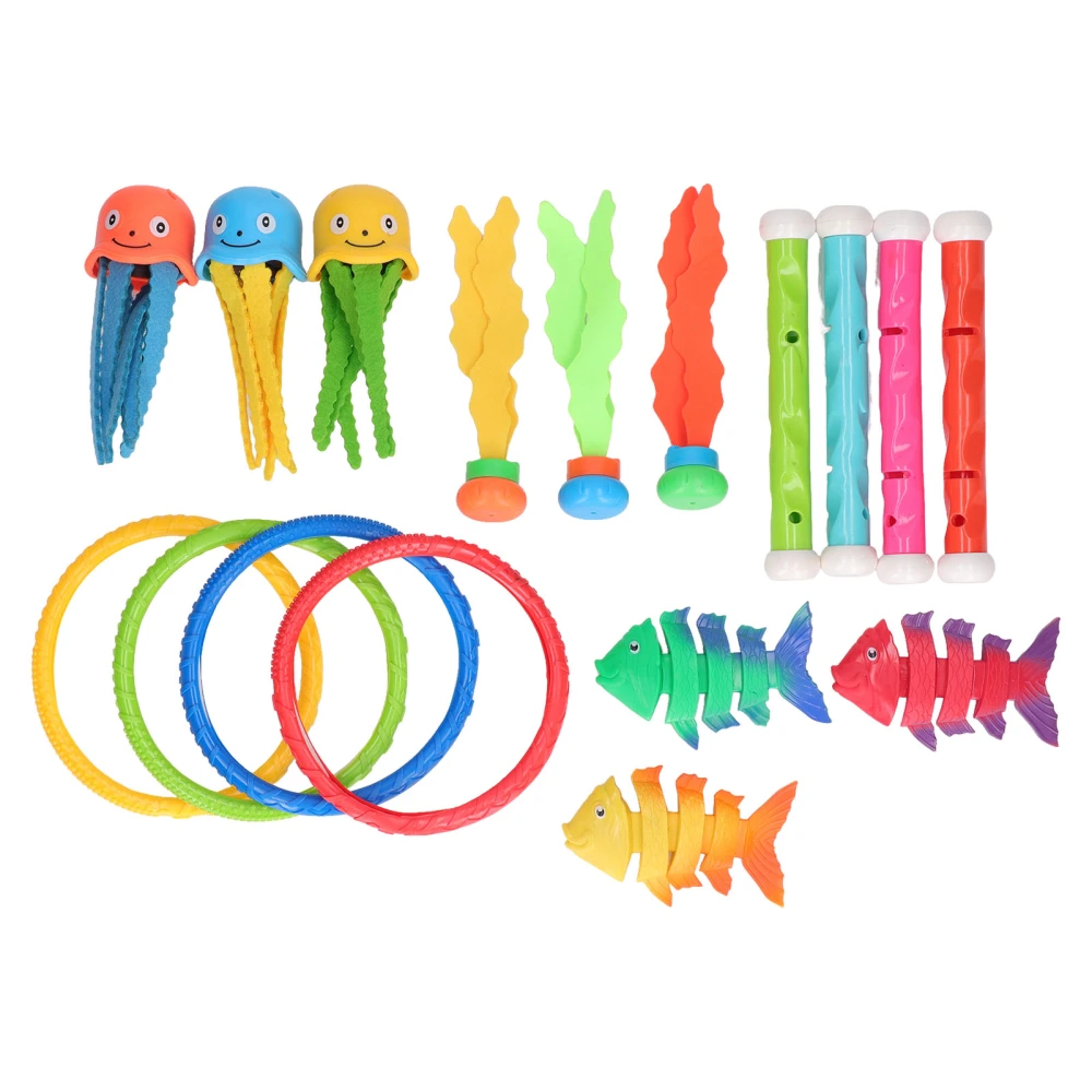 Diving Swimming Toy Colorful Safe Ring Bone Fishes Underwater Pool Toy for Children Kids Summer