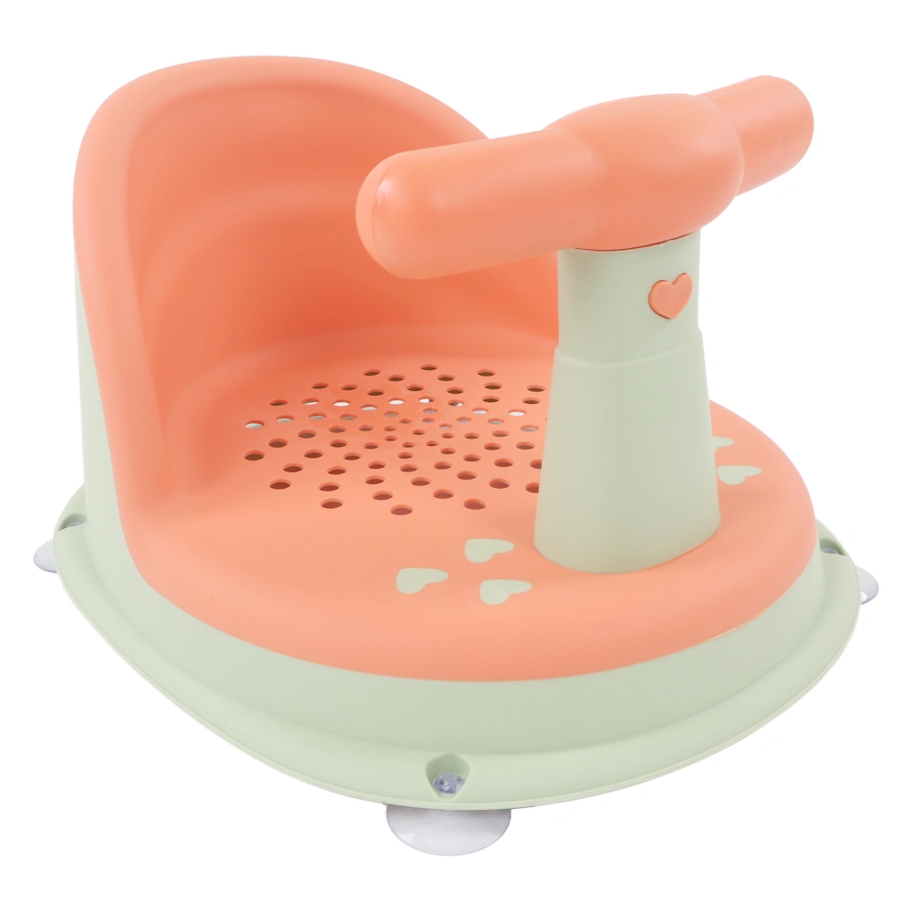 Infant Shower Chair Foldable Soft Detachable Handle PP Skin Proof Baby Bath Seat for Washroom Bathroom Pink Green