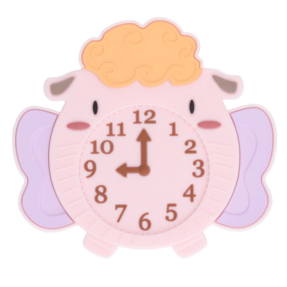 Cartoon Animal Alarm Clock Shaped Teething Toy Gum Relief Infant Soft Silicone Cute Teething Chew Toy Type 2