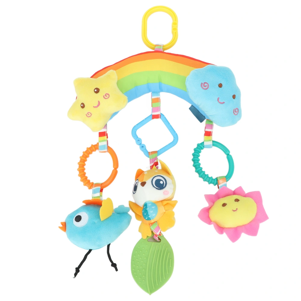 Car Seat Toy Baby Newborn Plush Hanging Clip On Infant Stroller Teething Gel Gift Rainbow