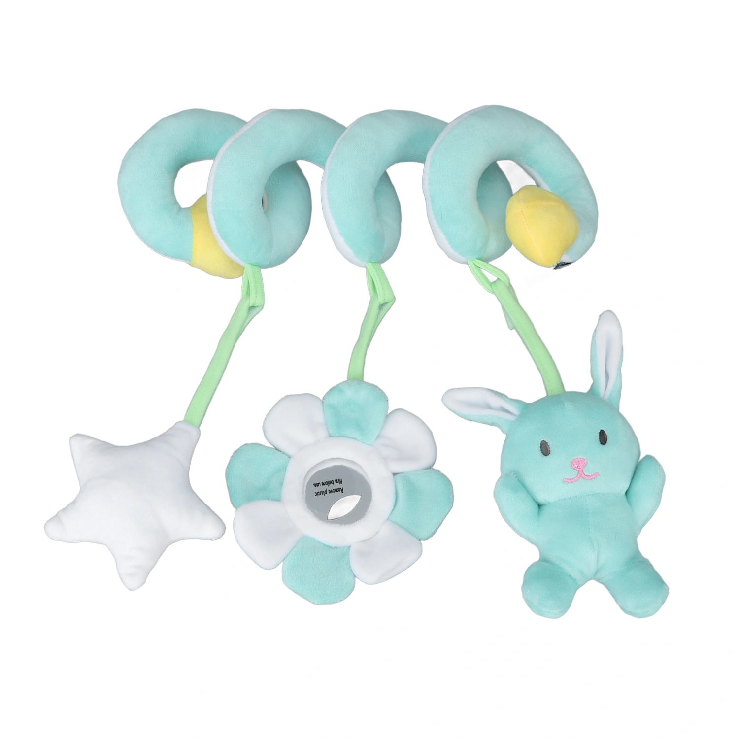 Baby Hanging Toy Plush Babies Spiral Activity Toy for Kids Toddler Infant Newborn Green Rabbit