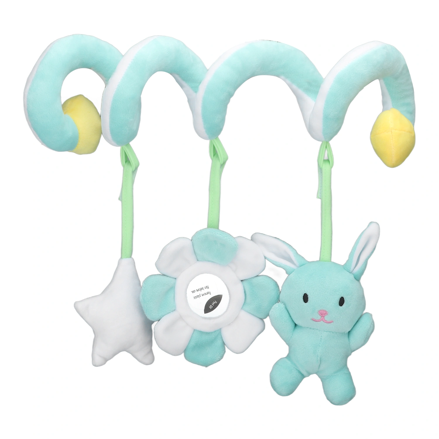 Baby Hanging Toy Plush Babies Spiral Activity Toy for Kids Toddler Infant Newborn Green Rabbit