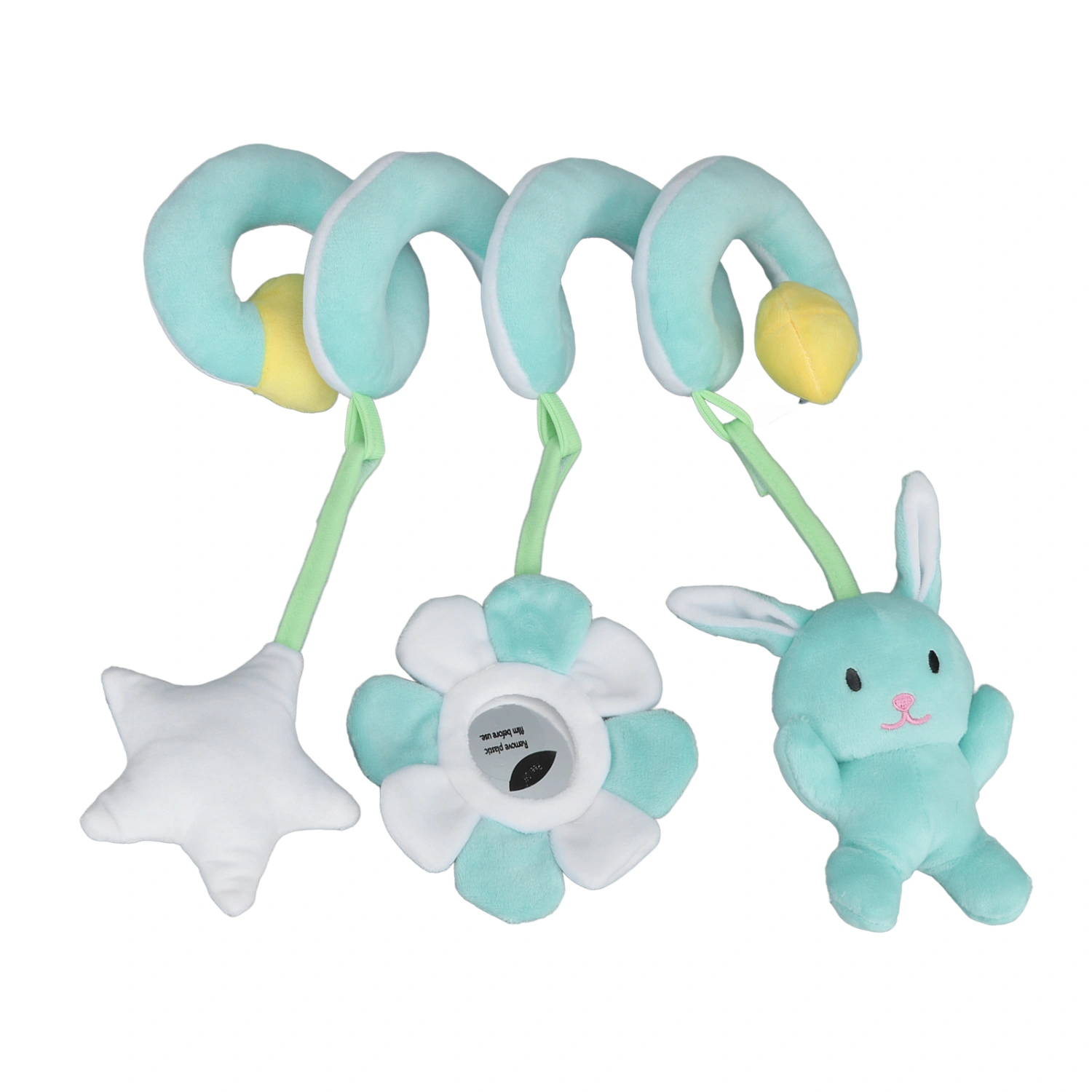 Baby Hanging Toy Plush Babies Spiral Activity Toy for Kids Toddler Infant Newborn Green Rabbit