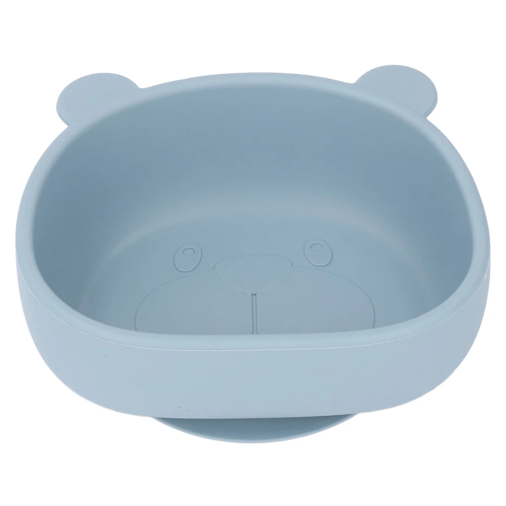 Baby Food Bowl Cute Kid Toddler Cartoon Panda Shaped Silicone Bowl with Suction Cup for Snacks Fruit Gray Blue Silicone Bowl