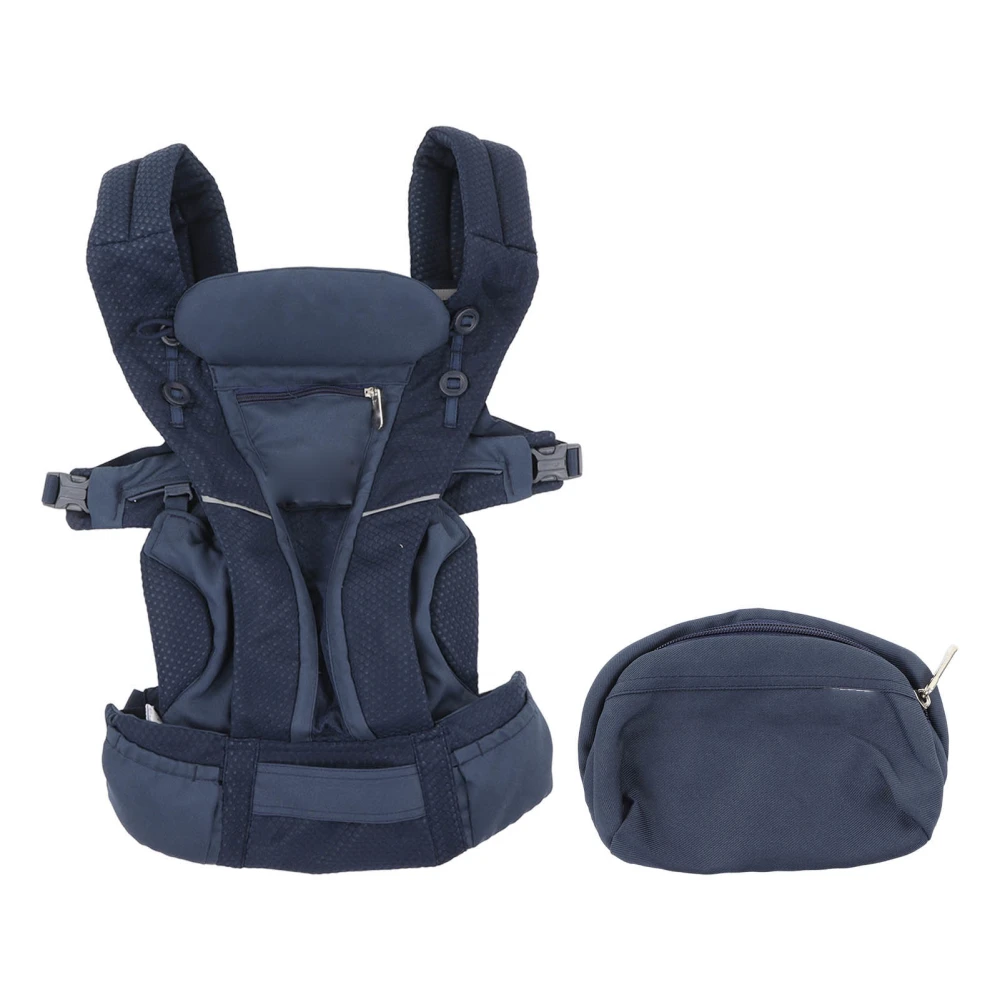 All Position Baby Seat Carrier for Newborn Face In Out Ergonomic Front Back Infant Seat Carrier Wrap Blue