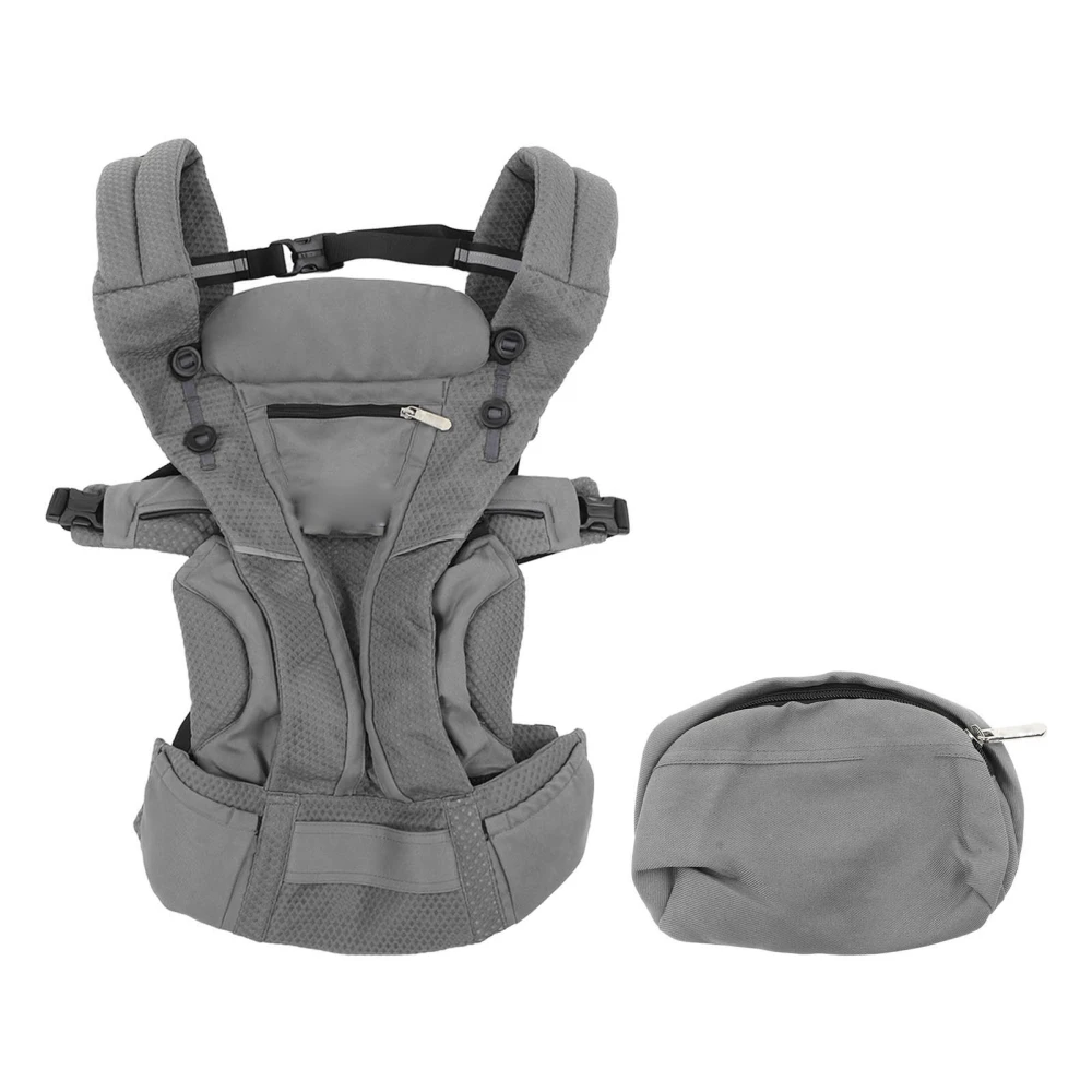 All Position Baby Seat Carrier for Newborn Face In Out Ergonomic Front Back Infant Seat Carrier Wrap Dark Gray