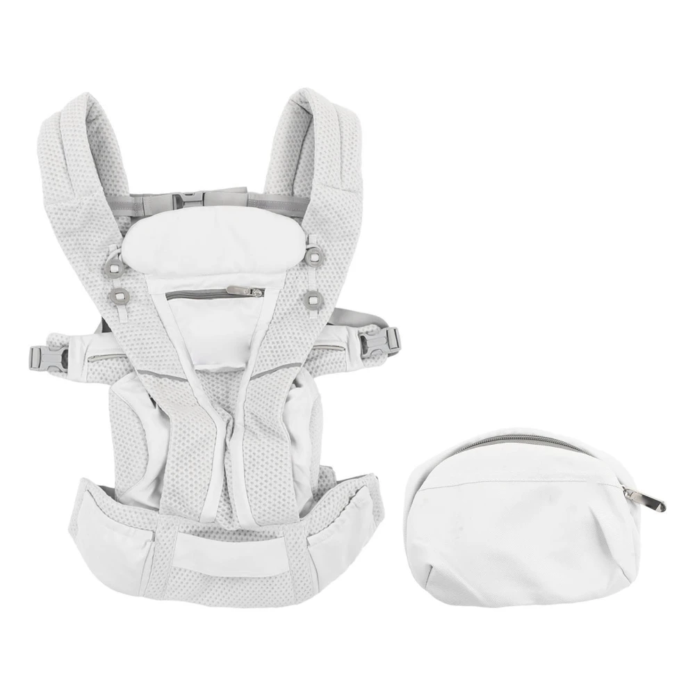 All Position Baby Seat Carrier for Newborn Face In Out Ergonomic Front Back Infant Seat Carrier Wrap Gray