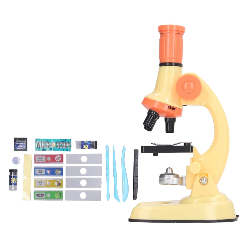 Microscope Toy Educational Biological Laboratory Tool Microscope Toy for Children Kids Yellow