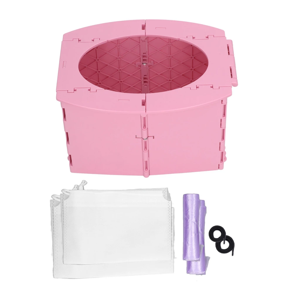 Toddler Potty Foldable PP Portable Baby Toilet for Camping Travel Long Distance Driving Pink