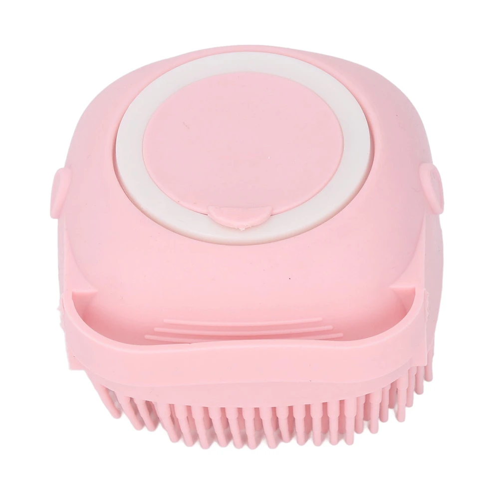 Bath Body Shower Scrubber Softness Rubber Shampoo Dispenser for Baby Women Men Seniors Square Pink