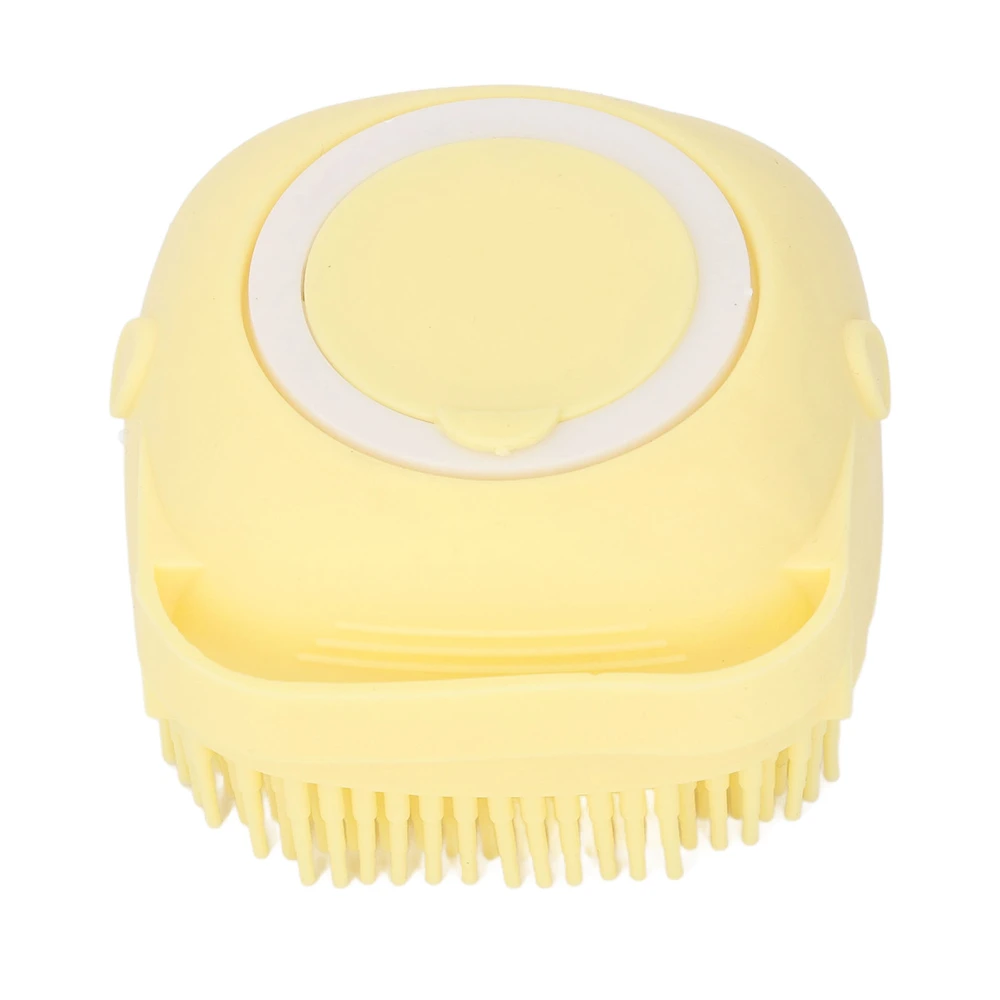 Bath Body Shower Scrubber Softness Rubber Shampoo Dispenser for Baby Women Men Seniors Square Yellow