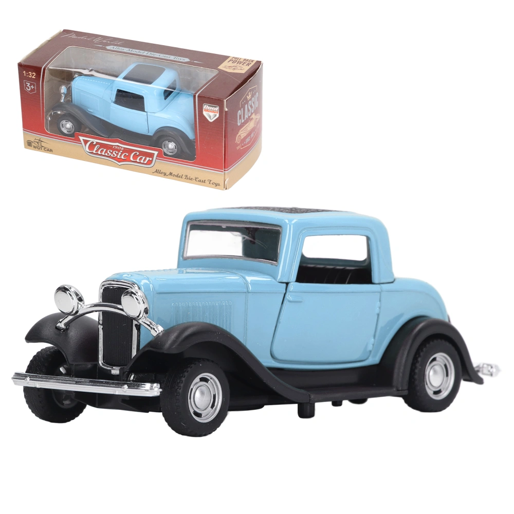 1:32 Classic Car Model Alloy Vintage Simulation Toy Antique Pullback Opened Doors Model Blue