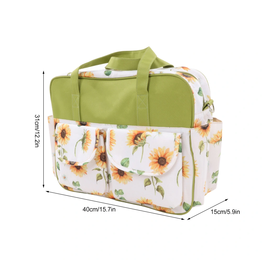 Multifunction Baby Bag for Boys and Girls with Many Pockets Travel Diaper Bag for Mom and Dad Sunflower