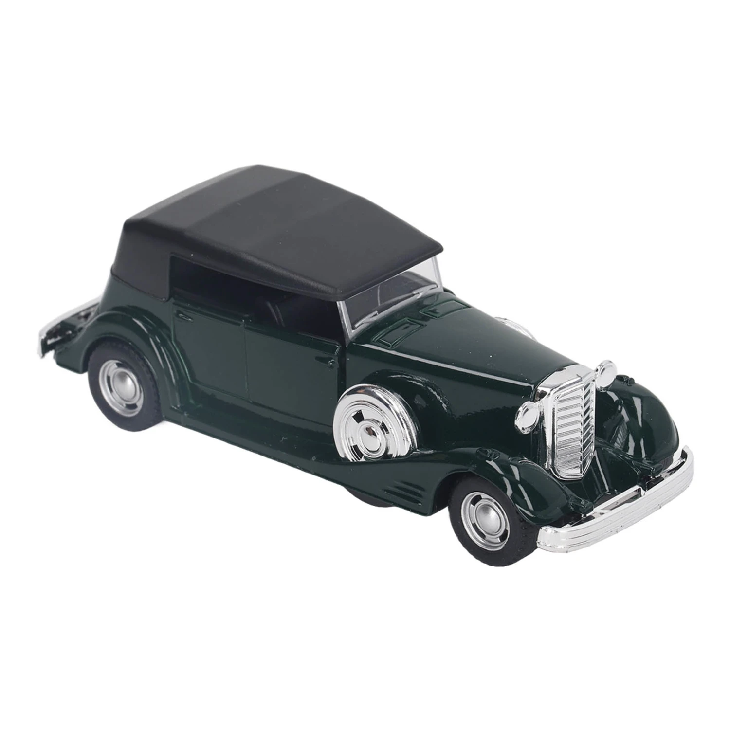 1:32 Classic Car Model Alloy Vintage Toy Open Doors Model Antique Pullback Car Toy Green